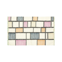 Cream Rug With Coloured Squares