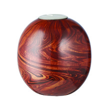 Round Dark Wood Glazed Ball Candleholder