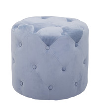 Baby Blue Velvet Footstool