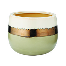 Green Cream Handmade Plant Pot