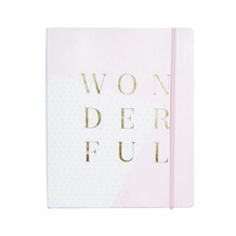 Large Pink White Wonderful Notebook