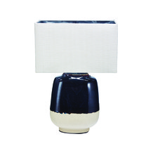 Black Dipped Lamp With Neutral Shade