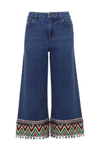 Cropped Blue Jean Pattern Rim