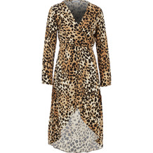 Brown Animal Print Midi Dress