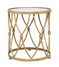 Gold Mirror top Side Table