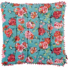 Tea Floral Pom Pom Floor Cushion