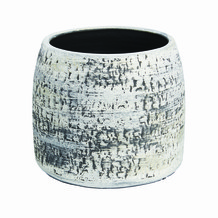 textured grey clay plant pot