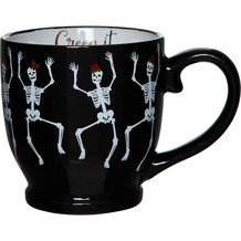 Black Creep It Real Dancing Skulls Mug
