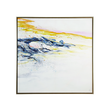 Abstract Yellow Pink Painting