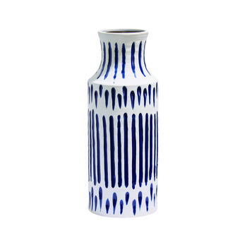 Blue And Grey Clay Vase