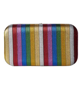 Rainbow Stripe Clutch Bag