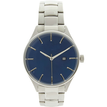 Armbanduhr silber blau