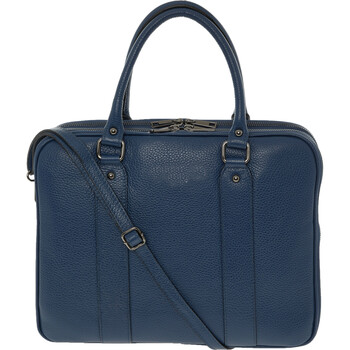 blaue Aktentasche Leder