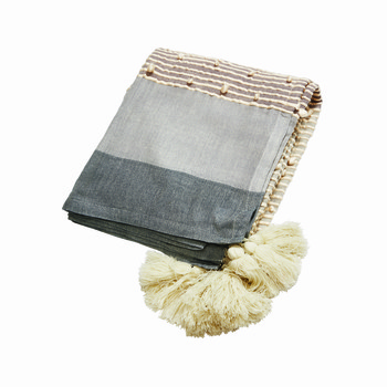 palebluethrowwithcreamwovenlinesandlargecornertassels