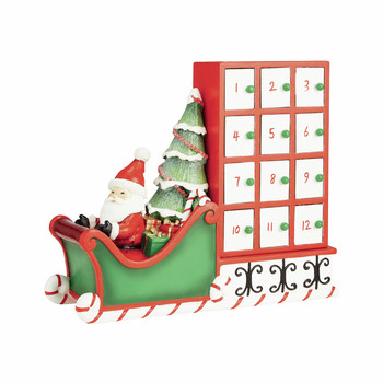 Green Santa Sleigh Advent Calendar