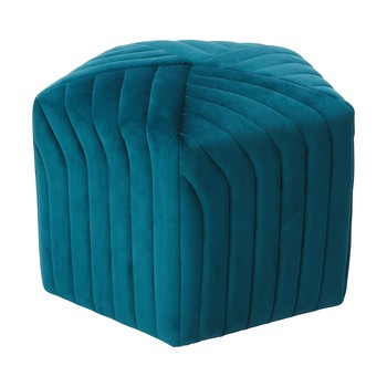 Blue Velvet Ottoman