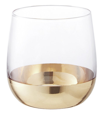 Glass Tumbler with Gold Base