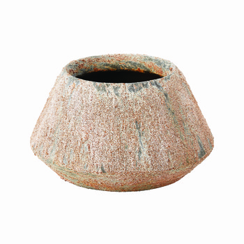 textured low rustic pot