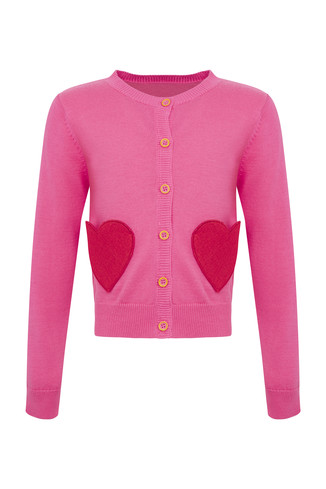 Pink Heart Cardigan