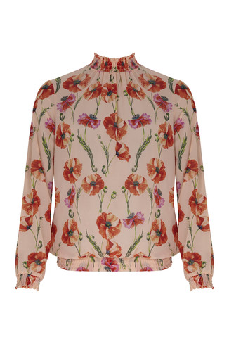 Poppy Frill Top Peach