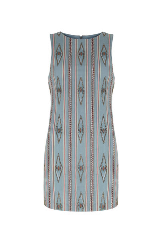 Green Beaded Sleeveless Dress